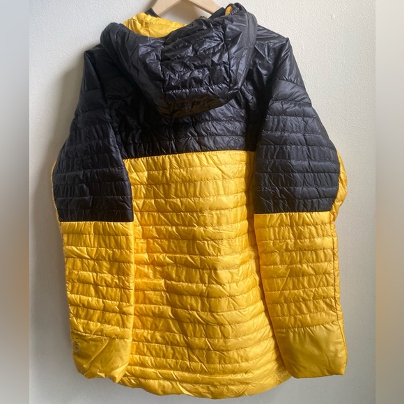 New! Adidas Originals Terrex Techrock Down Hooded Jacket Mens M 2XL Yellow Black - Picture 6 of 8